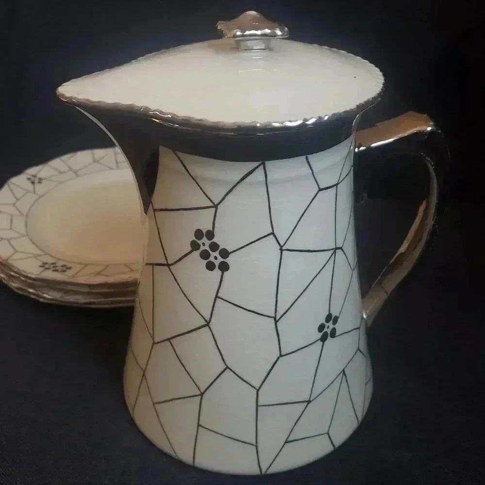 Tea Pot and Desert Plate‎ Set